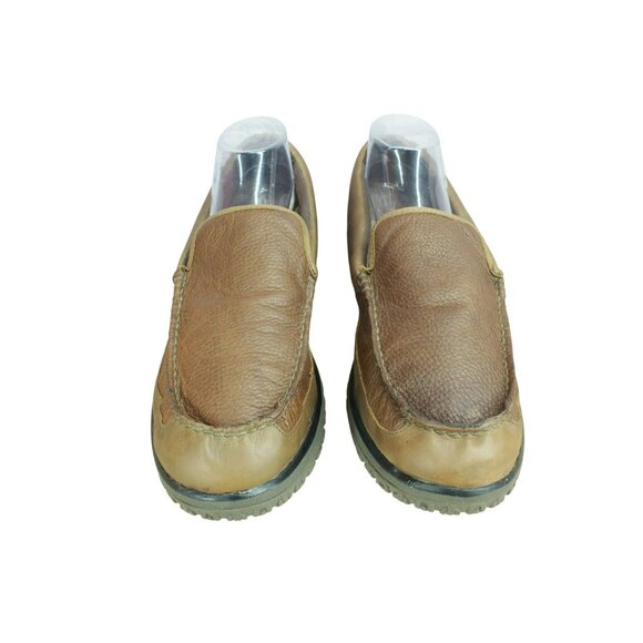 LL Bean All Week Brown Leather Shearling Lined Moccasin Slippers Size 12 M - Picture 5 of 9